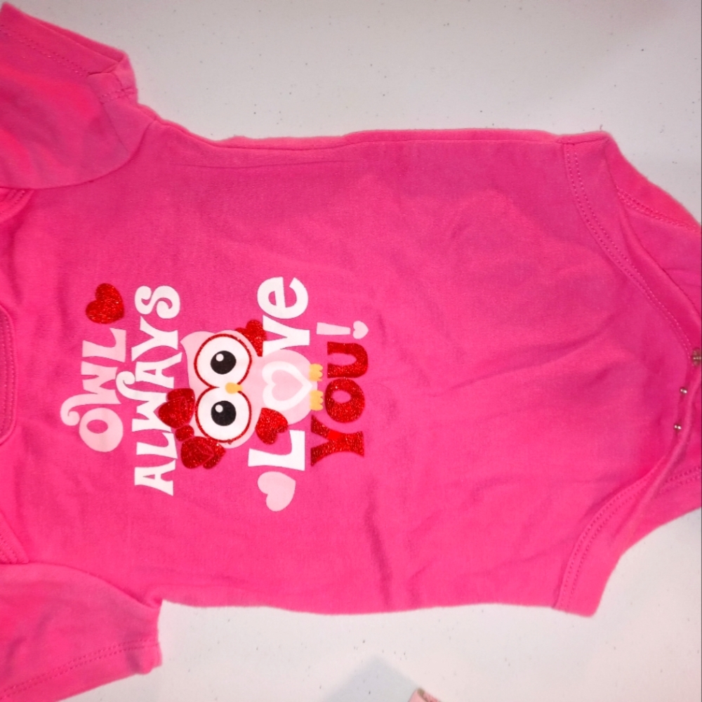 Size 12 months adorable owl onesie pink